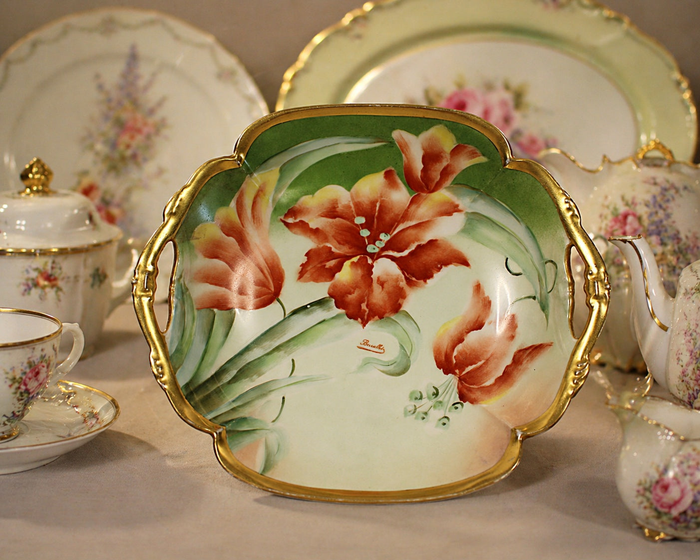 Antique Old Abbey Limoges Bowl by Latrille Frères