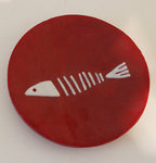 Cherry Red Art Glass Plate