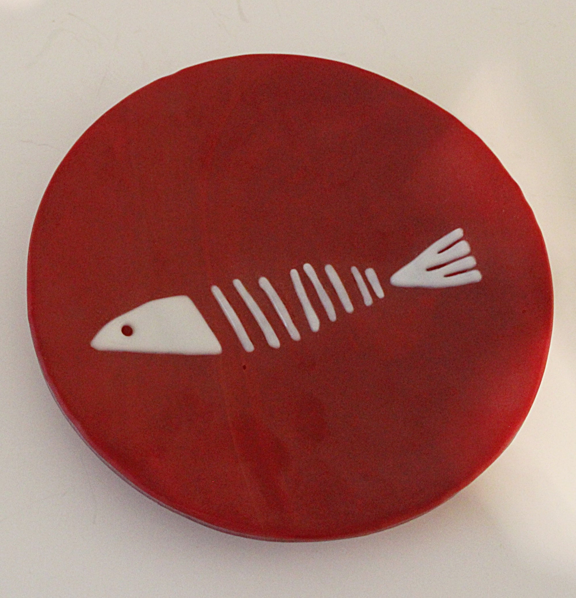 Cherry Red Art Glass Plate
