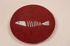 Cherry Red Art Glass Plate