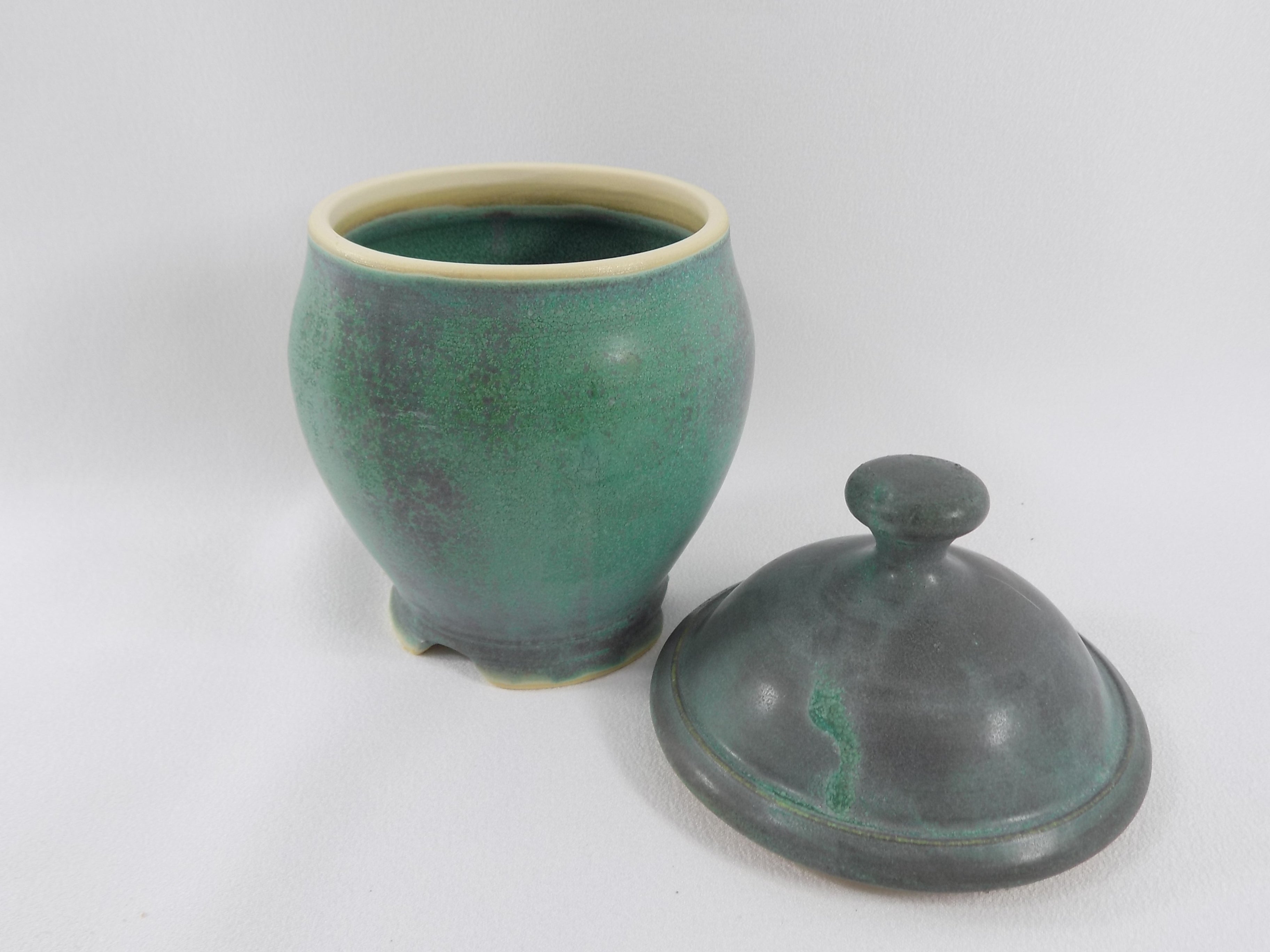 Ohio Ceramic Artist Arts and Crafts Style Lidded Jar