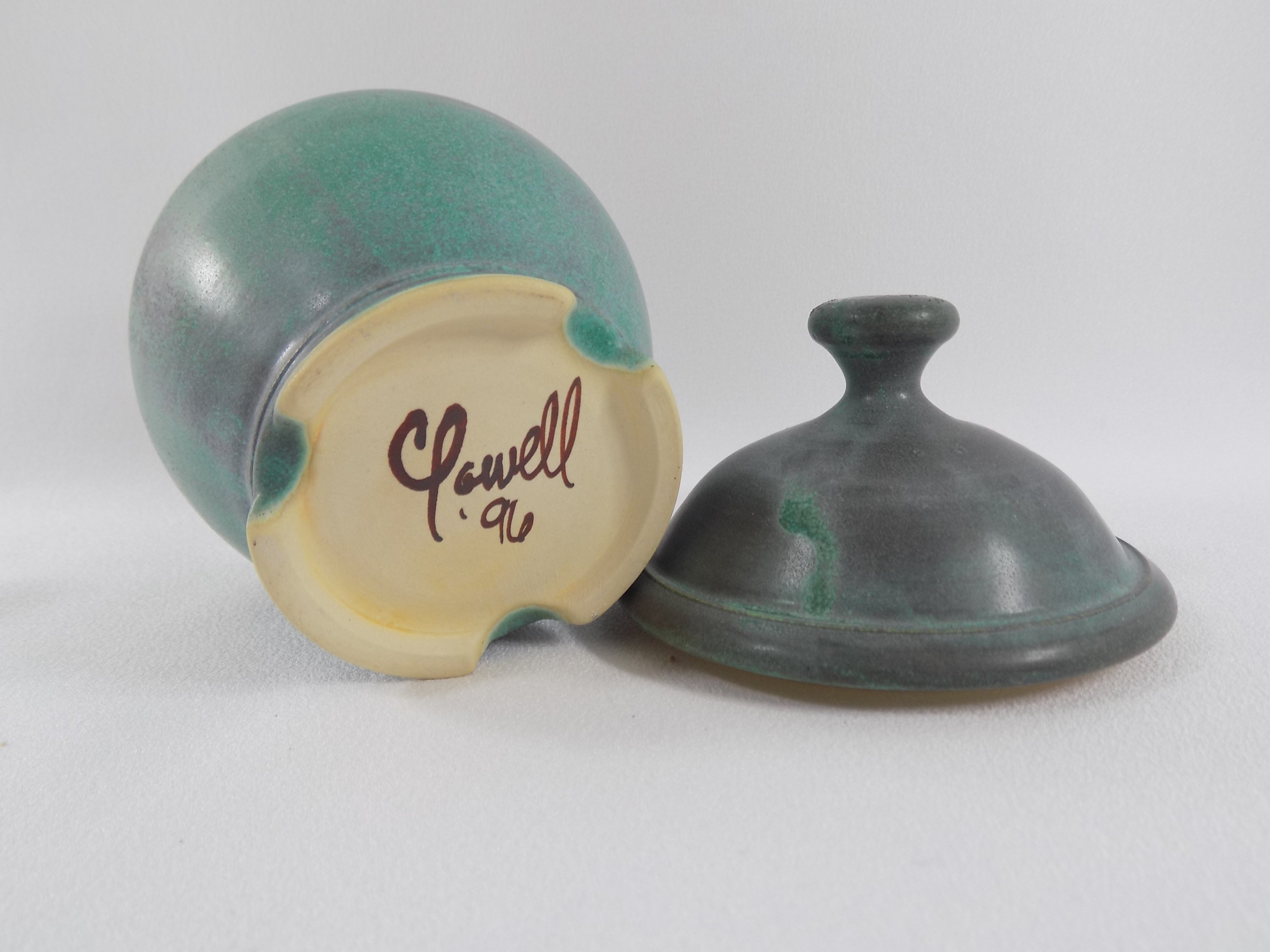 Ohio Ceramic Artist Arts and Crafts Style Lidded Jar