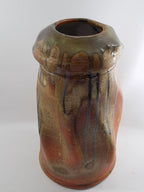 Studio Pottery Vase With Drip Glaze
