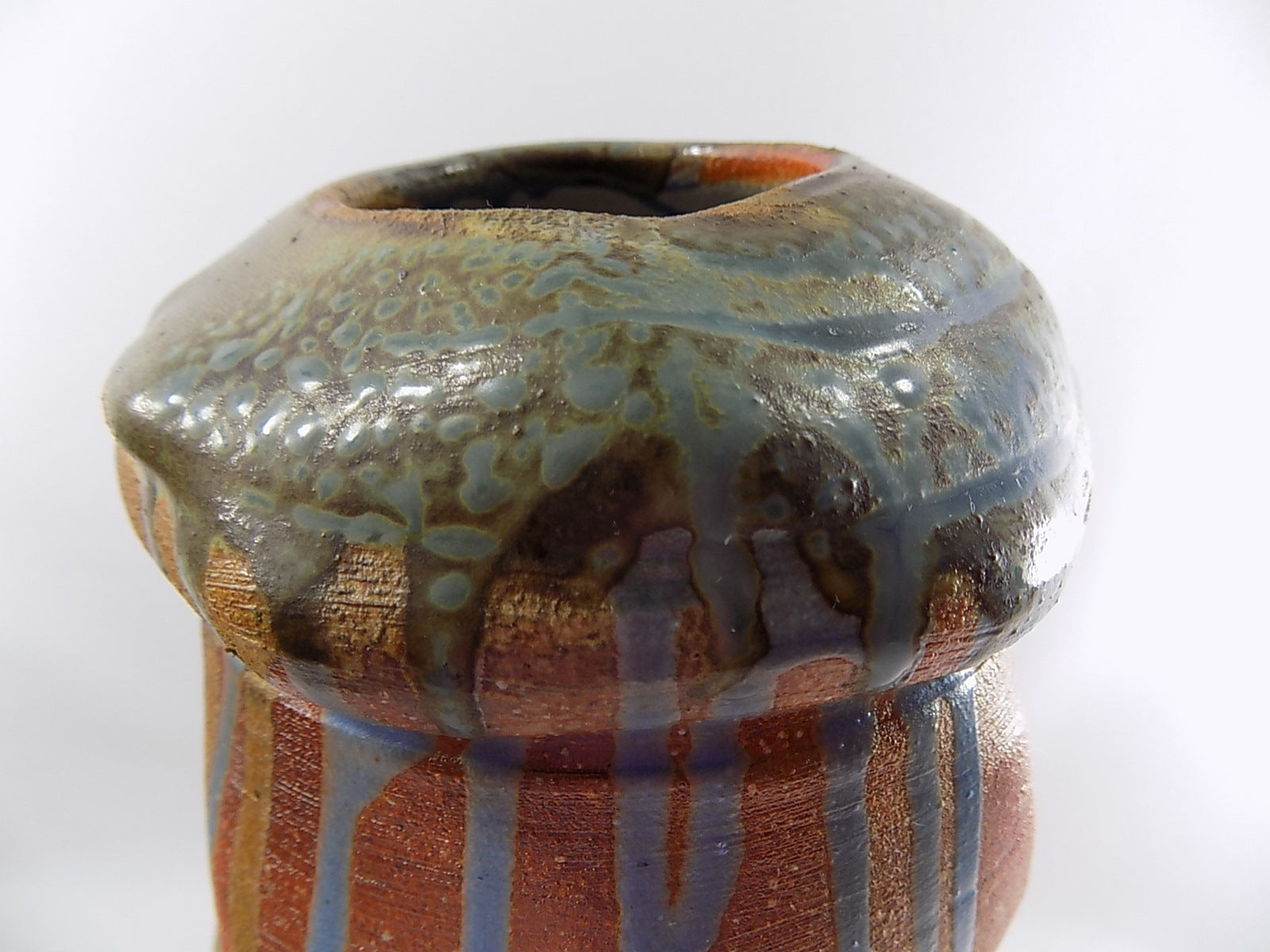 Studio Pottery Vase With Drip Glaze