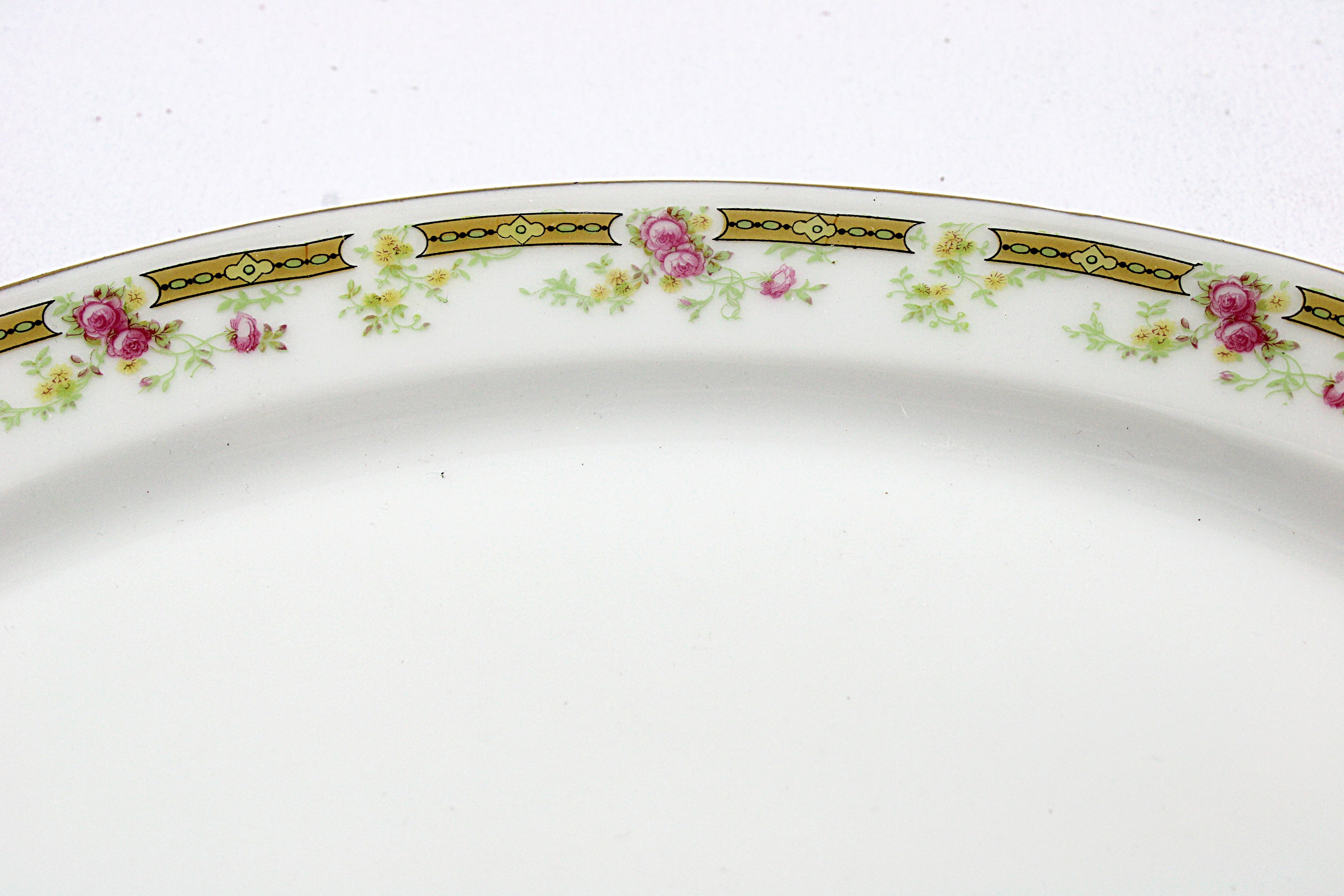 French Porcelain Gold Trim Antique Limoges Platters