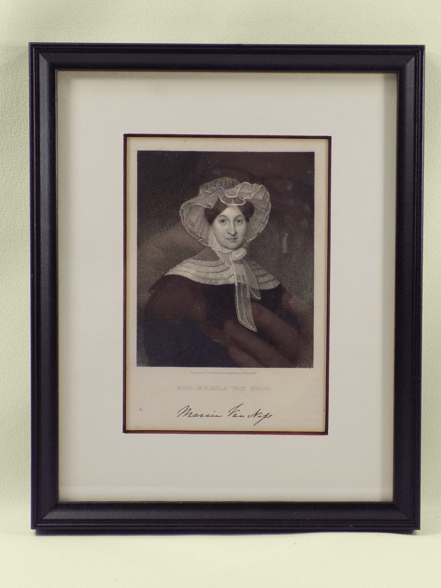 ANTIQUE STEEL ENGRAVING of Marcia Van Ness of Washington, D.C.