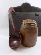 1800s Wooden Ladle Painted and Carved