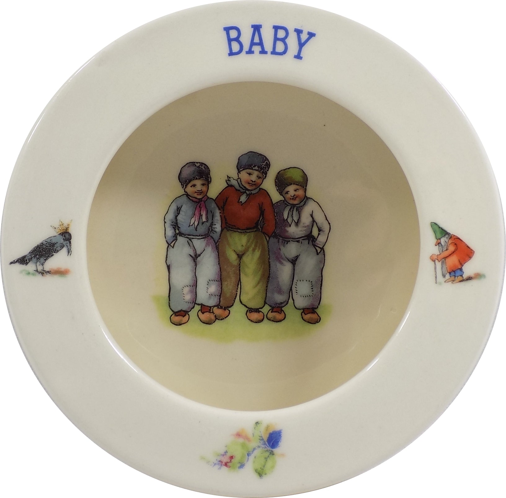 Adorable Vintage Baby Pottery Bowl  Made in Czechoslovakia