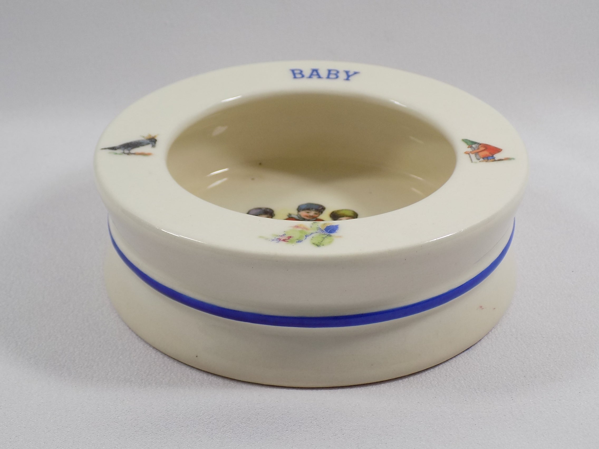 Adorable Vintage Baby Pottery Bowl  Made in Czechoslovakia