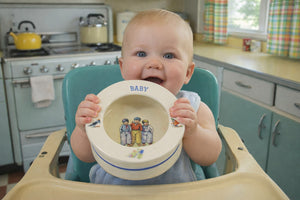 Adorable Vintage Baby Pottery Bowl  Made in Czechoslovakia