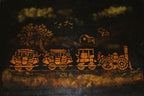 DeWitt Clinton  Albany to Schenectady Steam Train Tole Painted Tray
