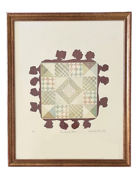  Original Lithograph Titled Quilting Bee by Deborah Ellis