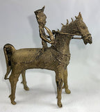 Warrior Lost Wax Figure From India Brass Dhokra White Background