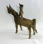 Warrior Lost Wax Figure From India Brass Dhokra showing tail
