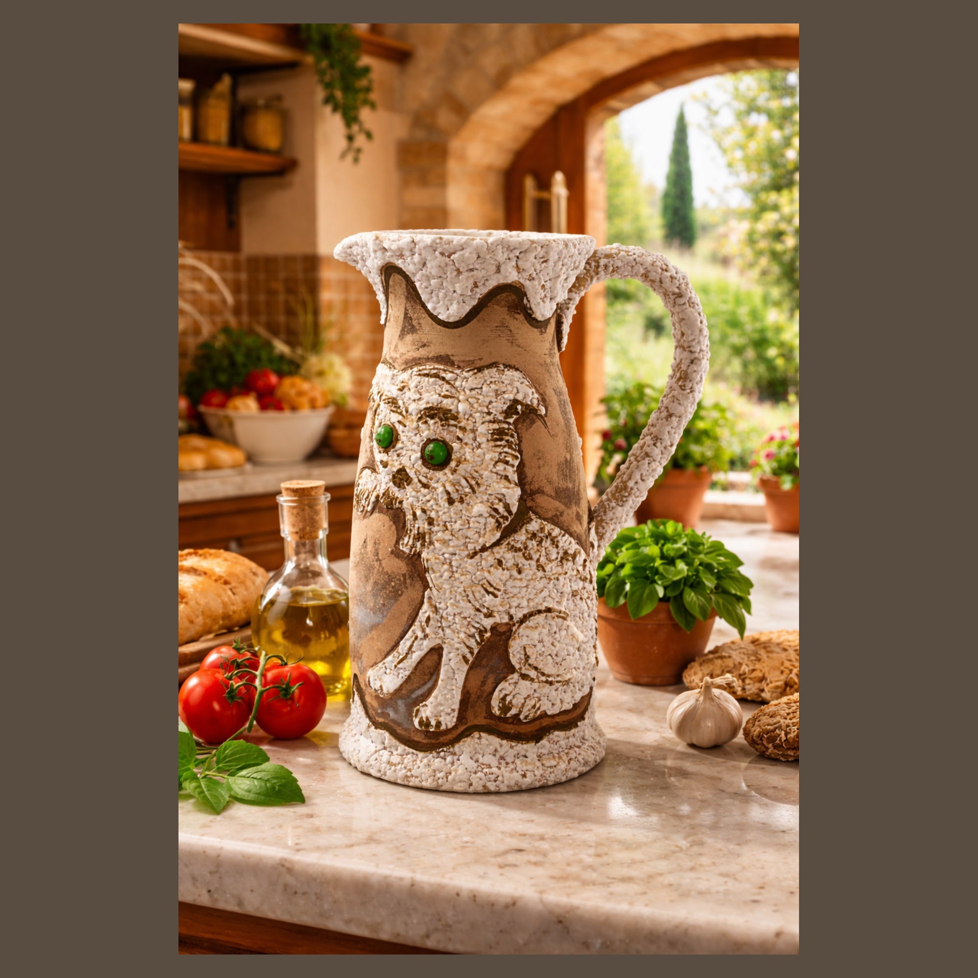 Horse and Cat Italian Pitcher