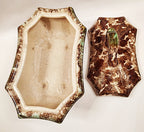 Antique Lidded Sponged Pottery Box from Germany Lid off empty box
