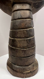 African Carved Figure with Snake