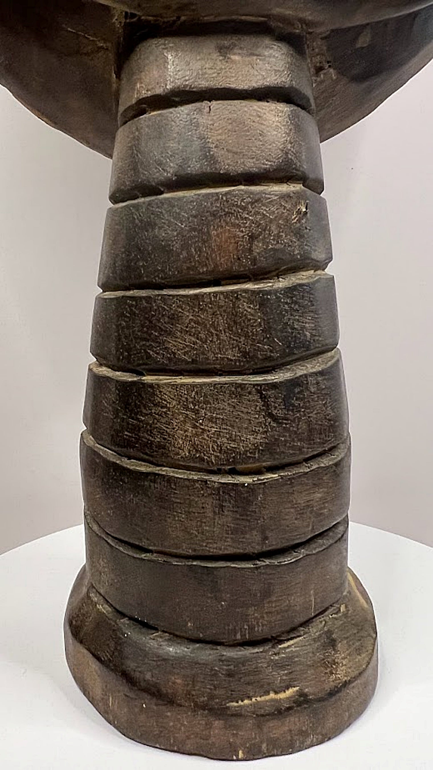 African Carved Figure with Snake