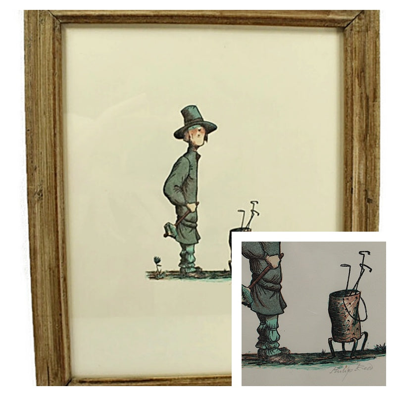 Philip Reed Pair of Wood Engraving Prints Signed