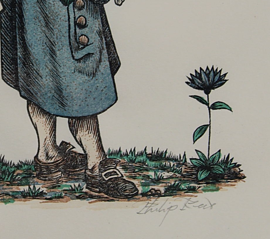 Philip Reed Pair of Wood Engraving Prints Signed