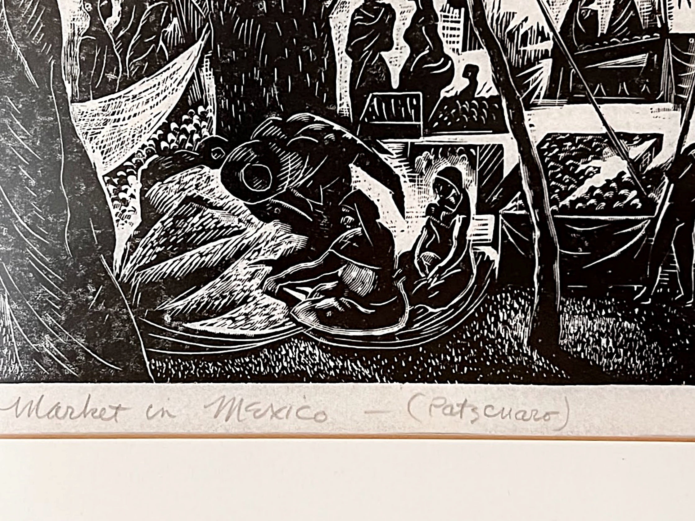 Framed First Edition of Market in Patzcuaro by Surendorf