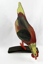 Folk Art Chicken Door Stop or Art Sculpture