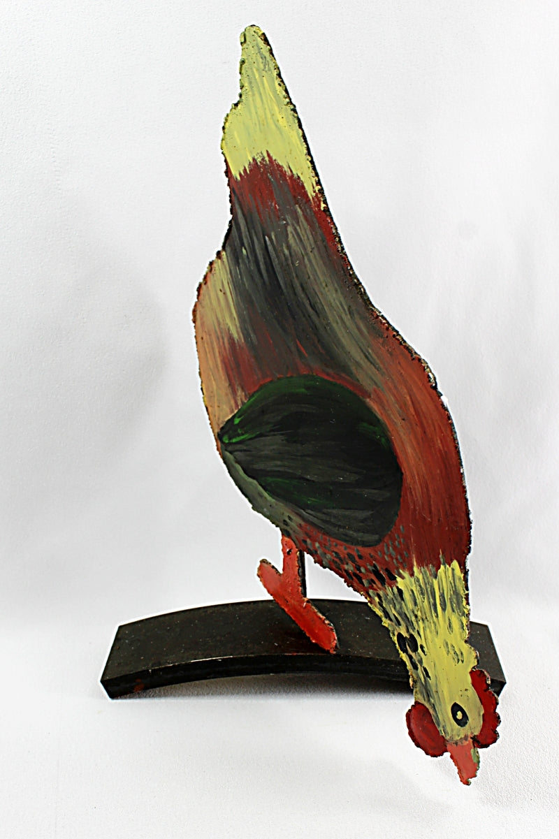 Folk Art Chicken Door Stop or Art Sculpture