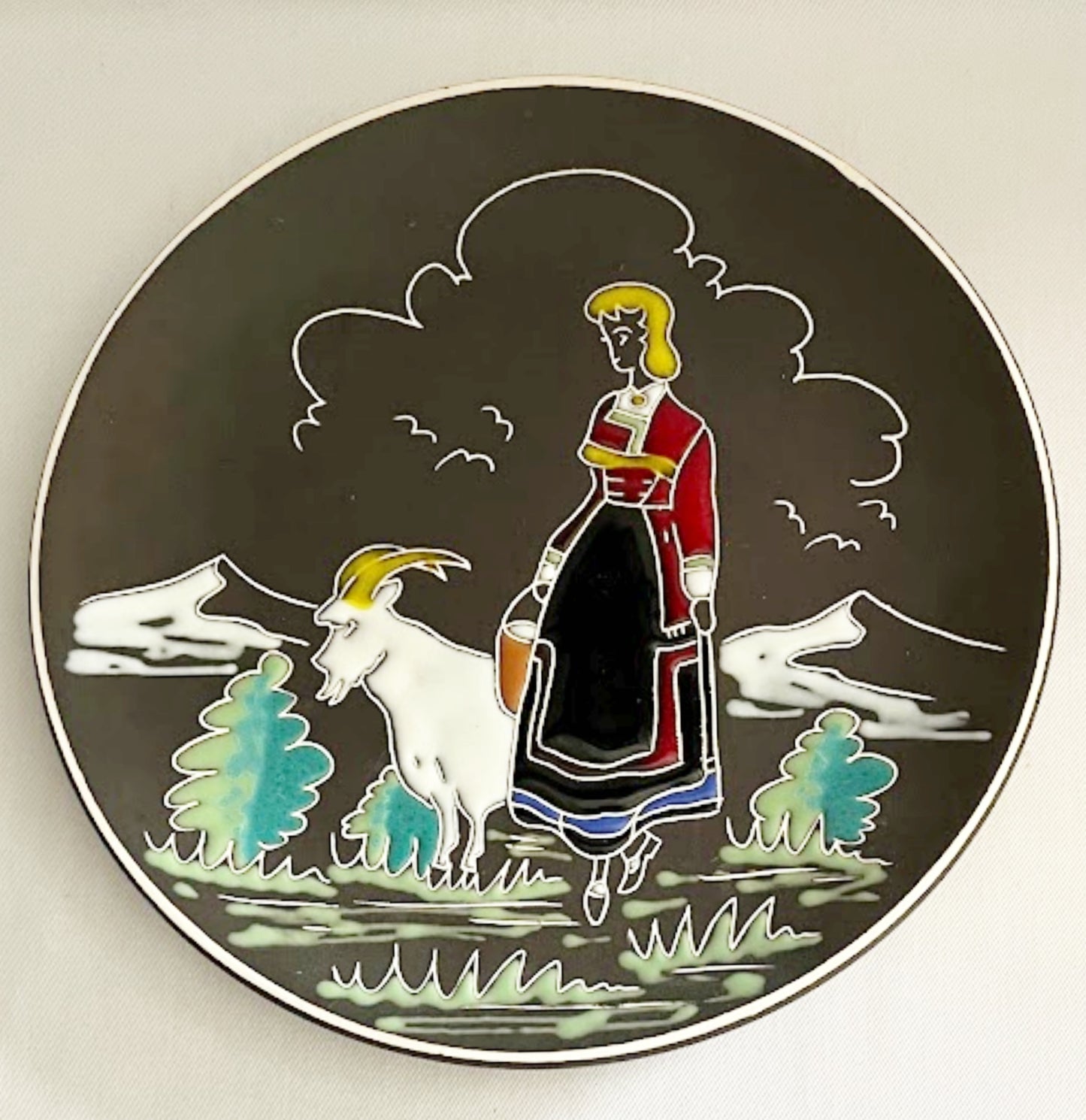 Norwegian MCM Pottery Wall Plate by Arnold Wiigs Frabrikker