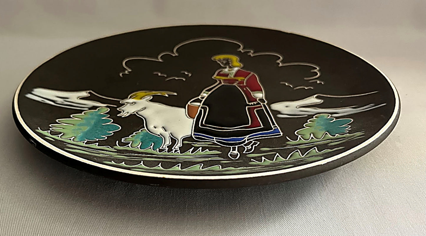 Norwegian MCM Pottery Wall Plate by Arnold Wiigs Frabrikker