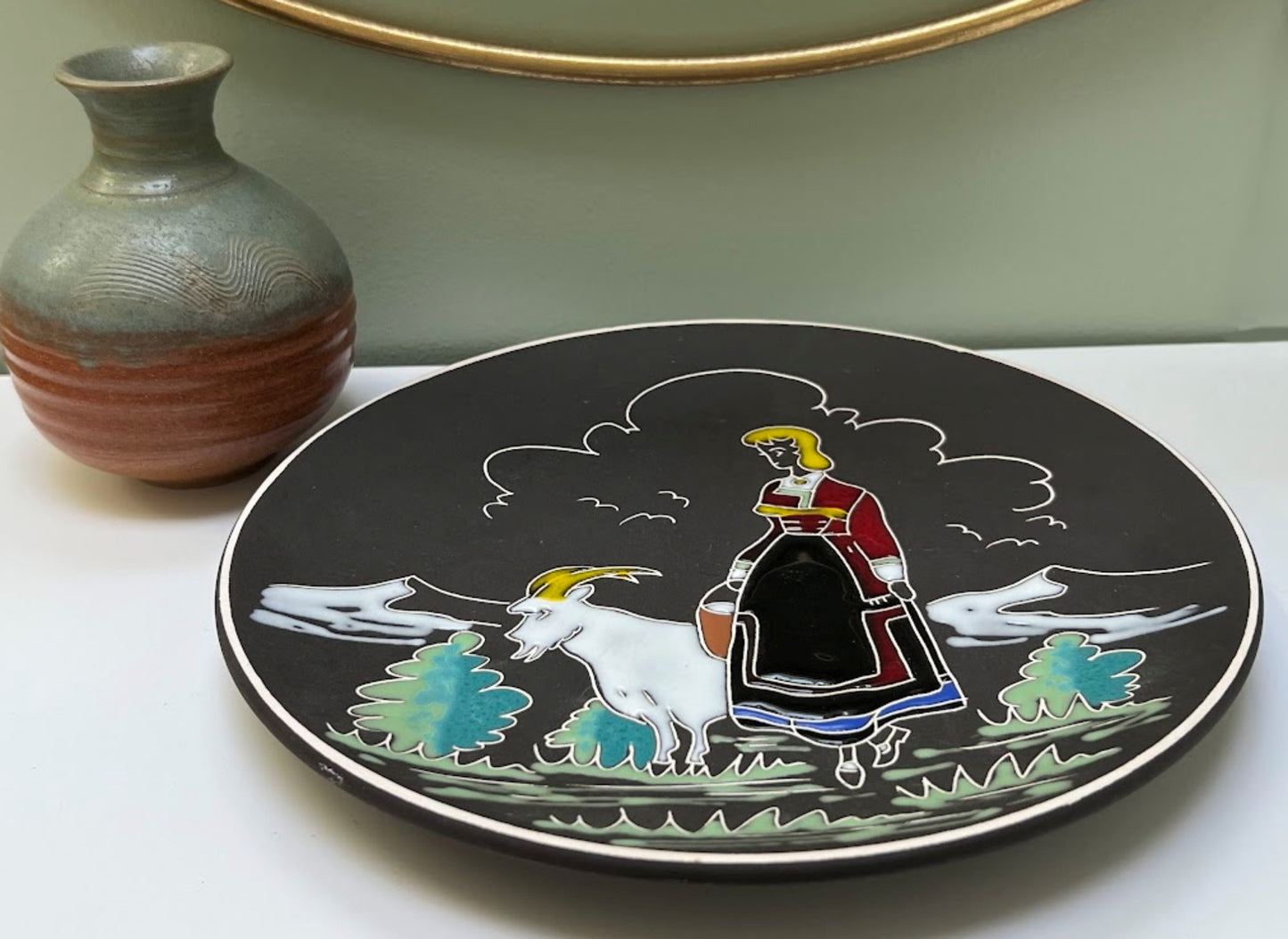 Norwegian MCM Pottery Wall Plate by Arnold Wiigs Frabrikker