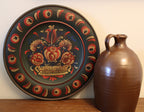 Folk Art Wooden Wall Plate Pennsylvania Dutch
