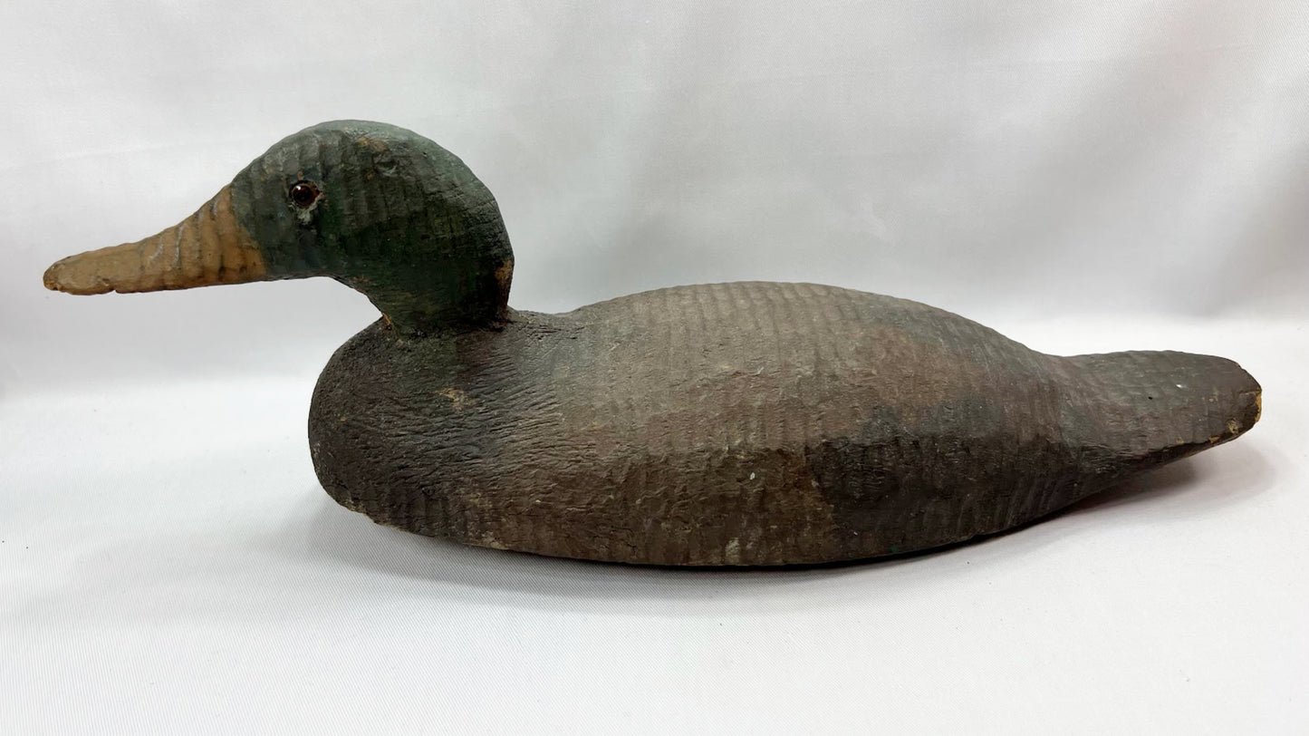 Vintage Wooden Mallard Drake Hunting Decoy 1940s