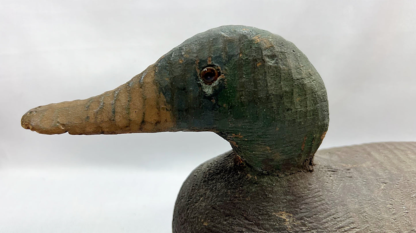 Vintage Wooden Mallard Drake Hunting Decoy 1940s