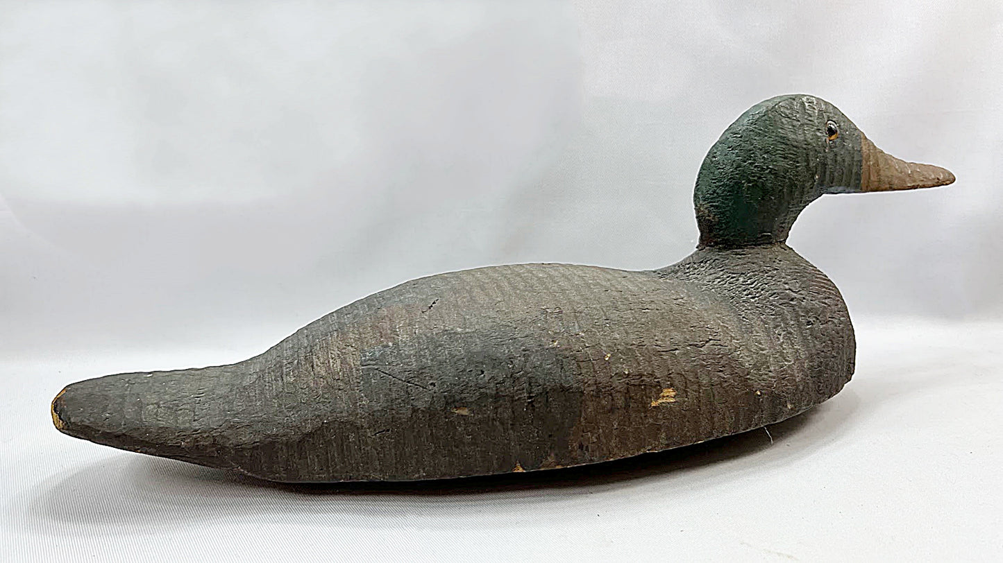 Vintage Wooden Mallard Drake Hunting Decoy 1940s