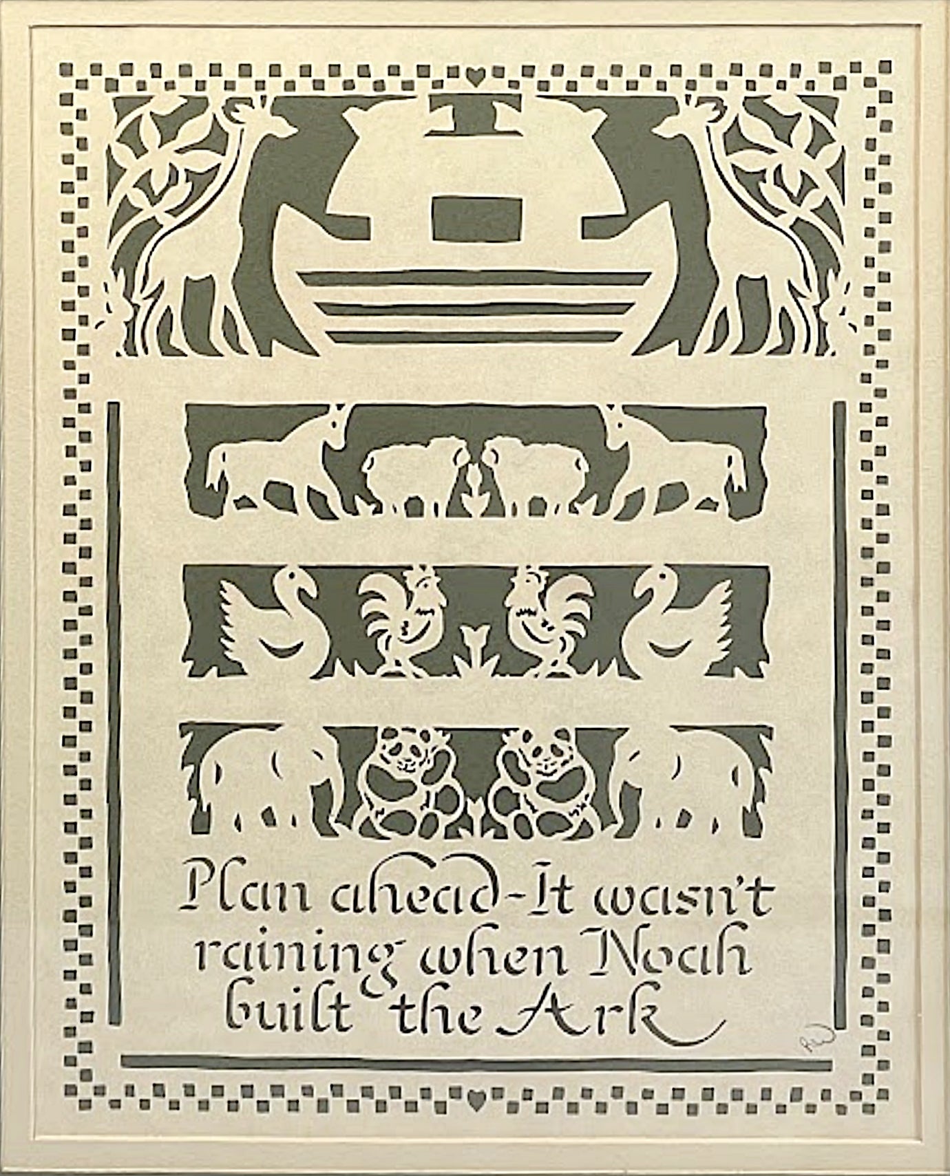 Noah's Ark Paper Cutting by Regina Walters