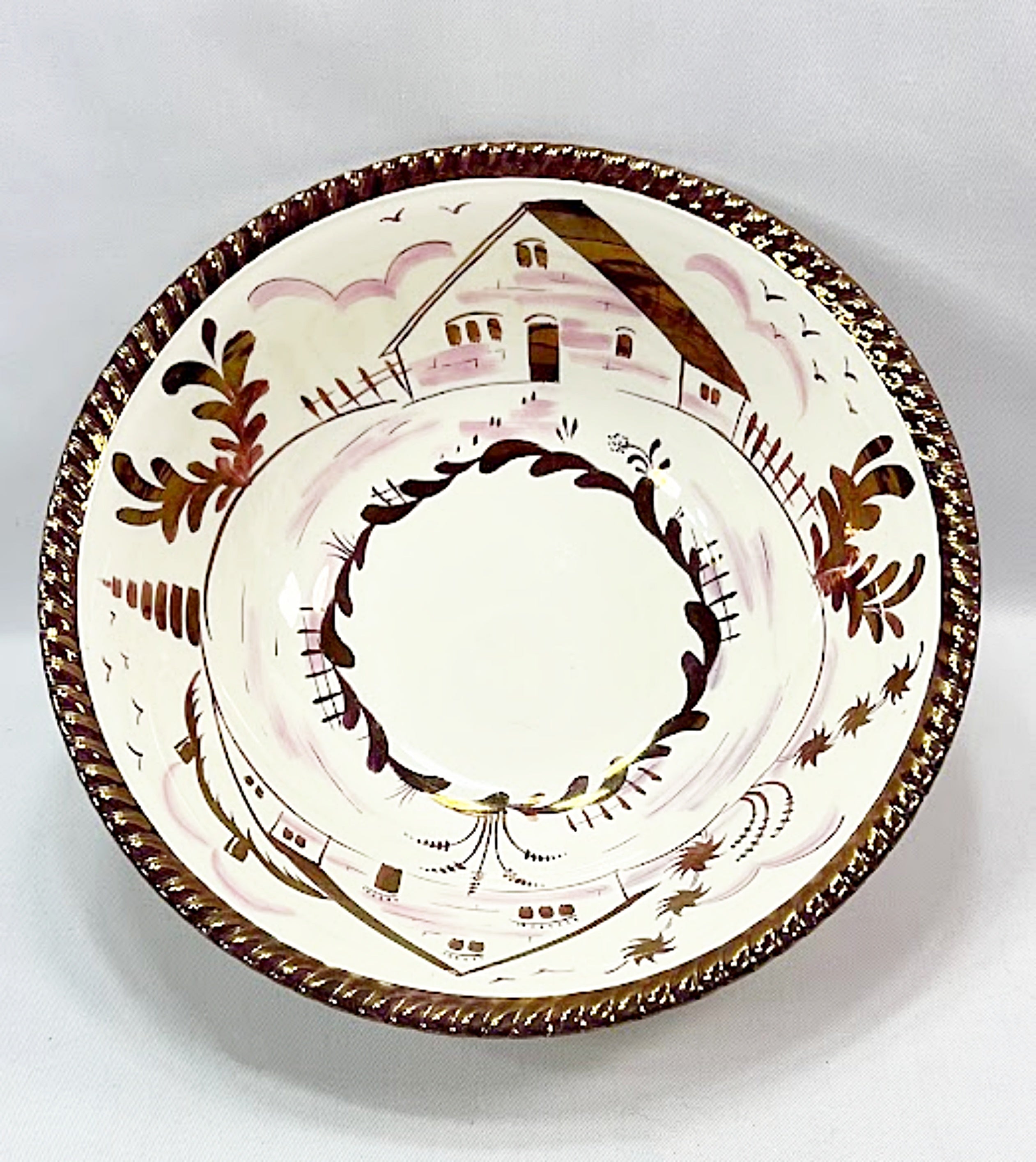 English Copper Luster Bowl by Gray's Pottery