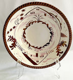 English Copper Luster Bowl by Gray's Pottery On Stand