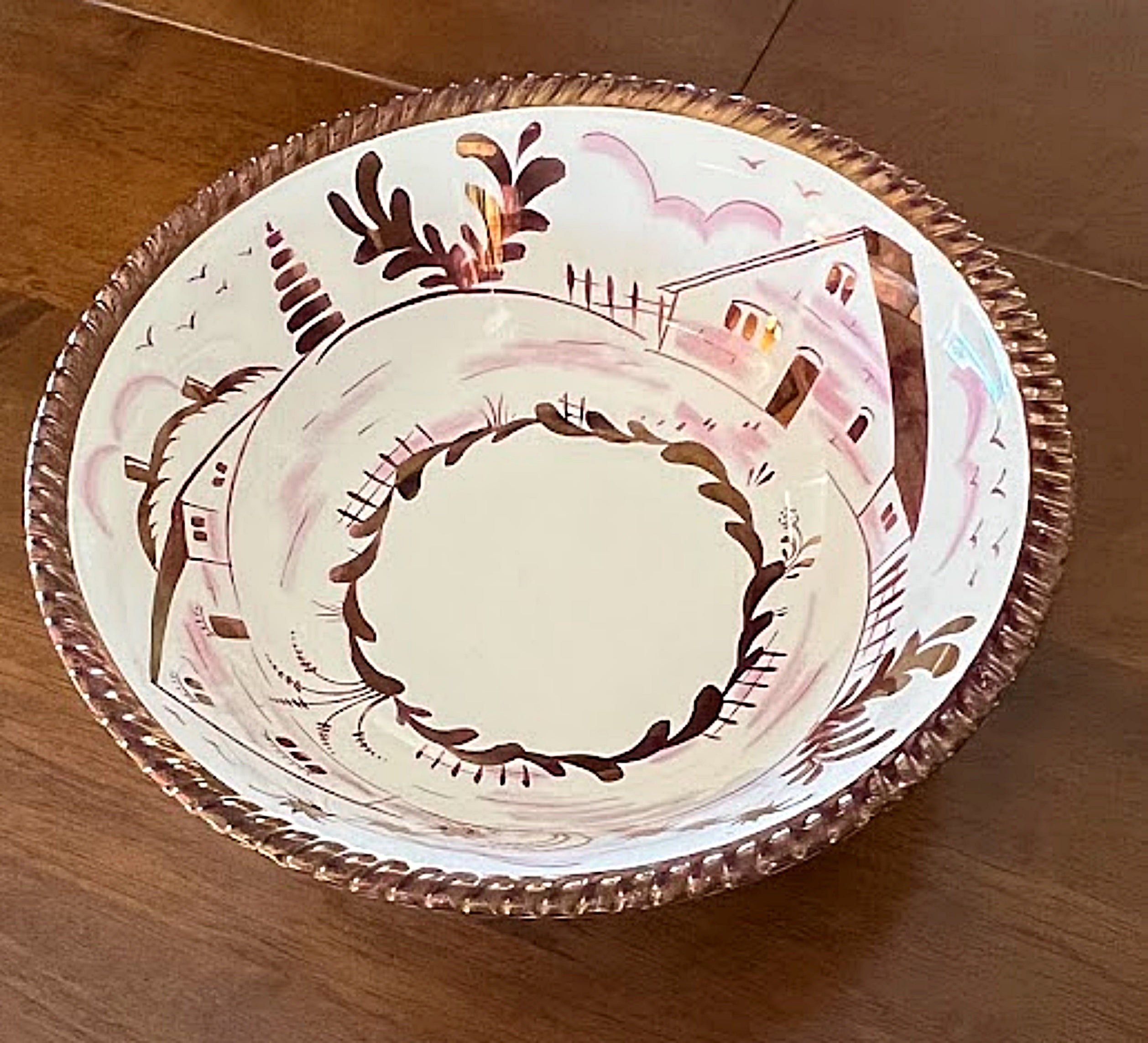 English Copper Luster Bowl by Gray's Pottery
