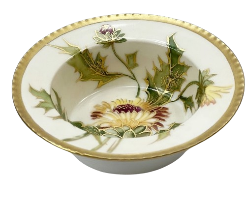 Antique Coiffe Limoges Bowl Hand Painted by L.R.L. Artist Signed