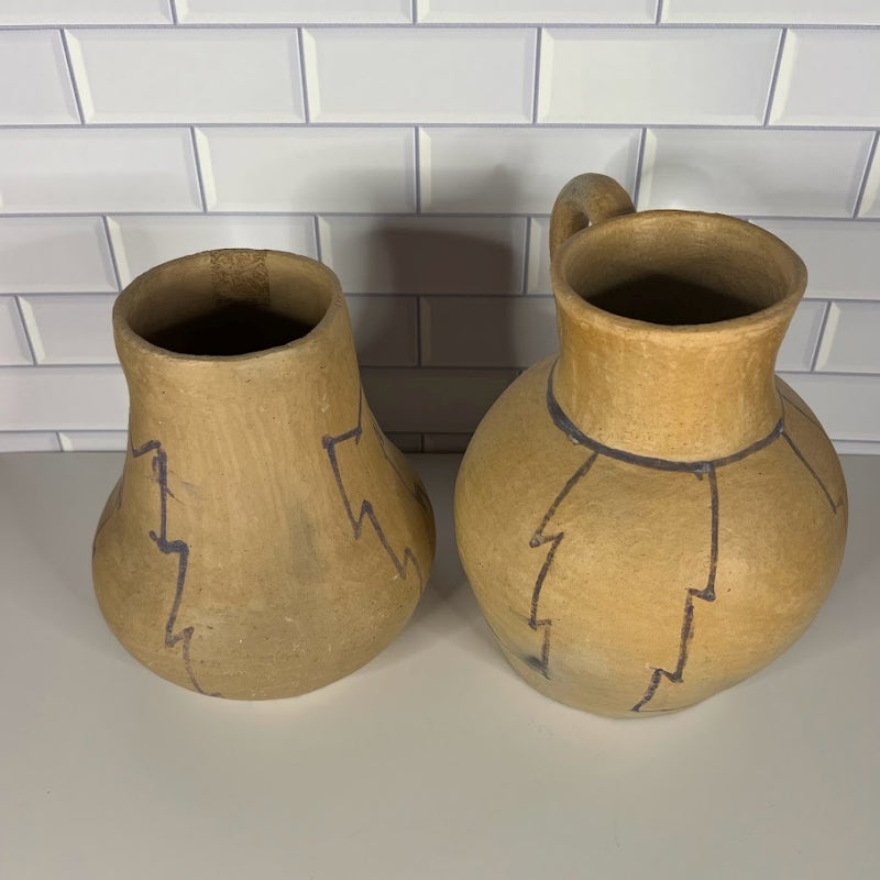 Vintage Southwest Clay Pottery Jar and Pitcher