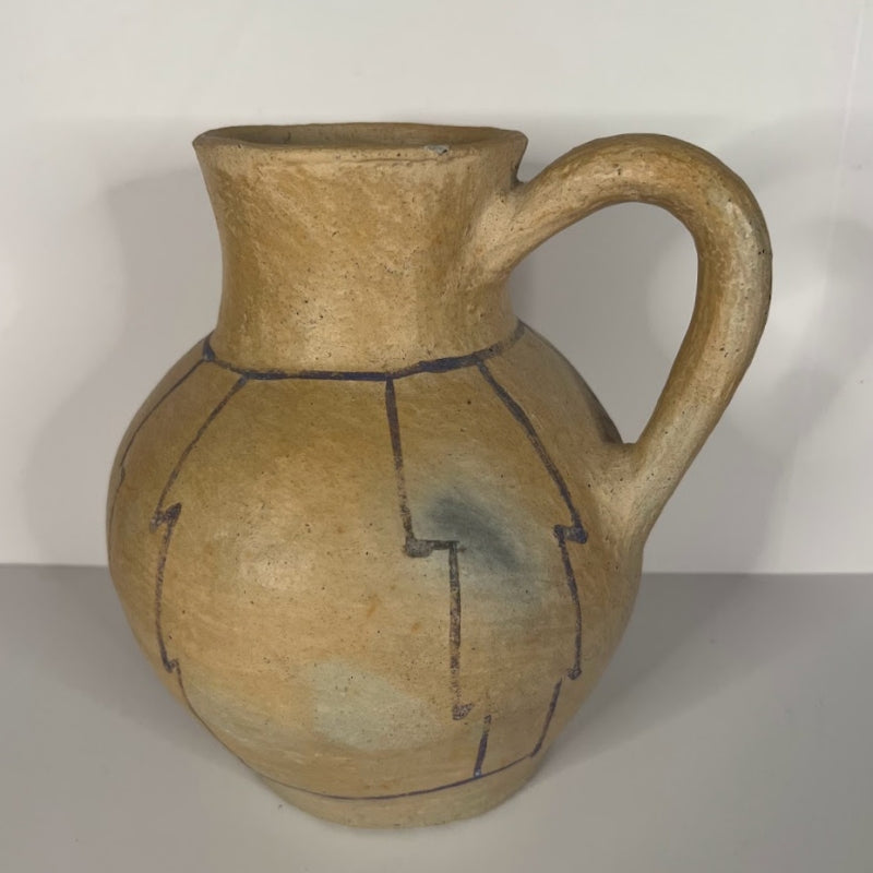 Southwestern Pottery Hand Coiled Buff Clay  Jar and Pitcher