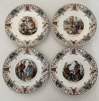 Antique French Sarreguemines Utzschneider & Cie Faience Plates Set 4