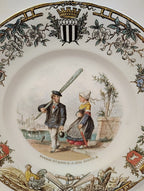 French Antique Sarreguemines Plate
