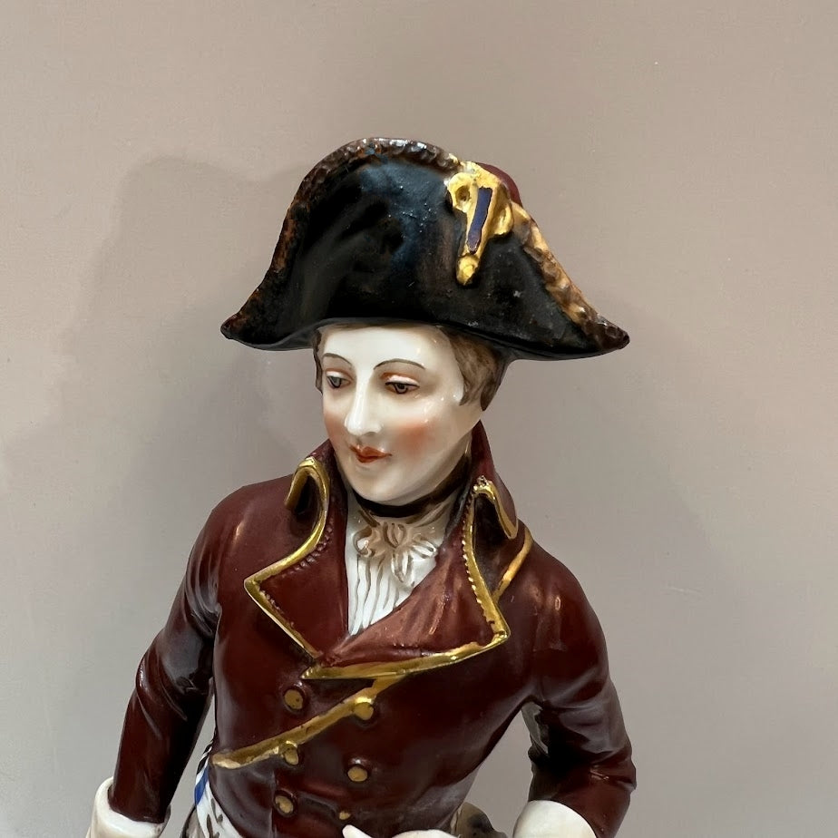 Antique Figurine FRENCH PORCELAIN NAPOLEON Gold Anchor Mark