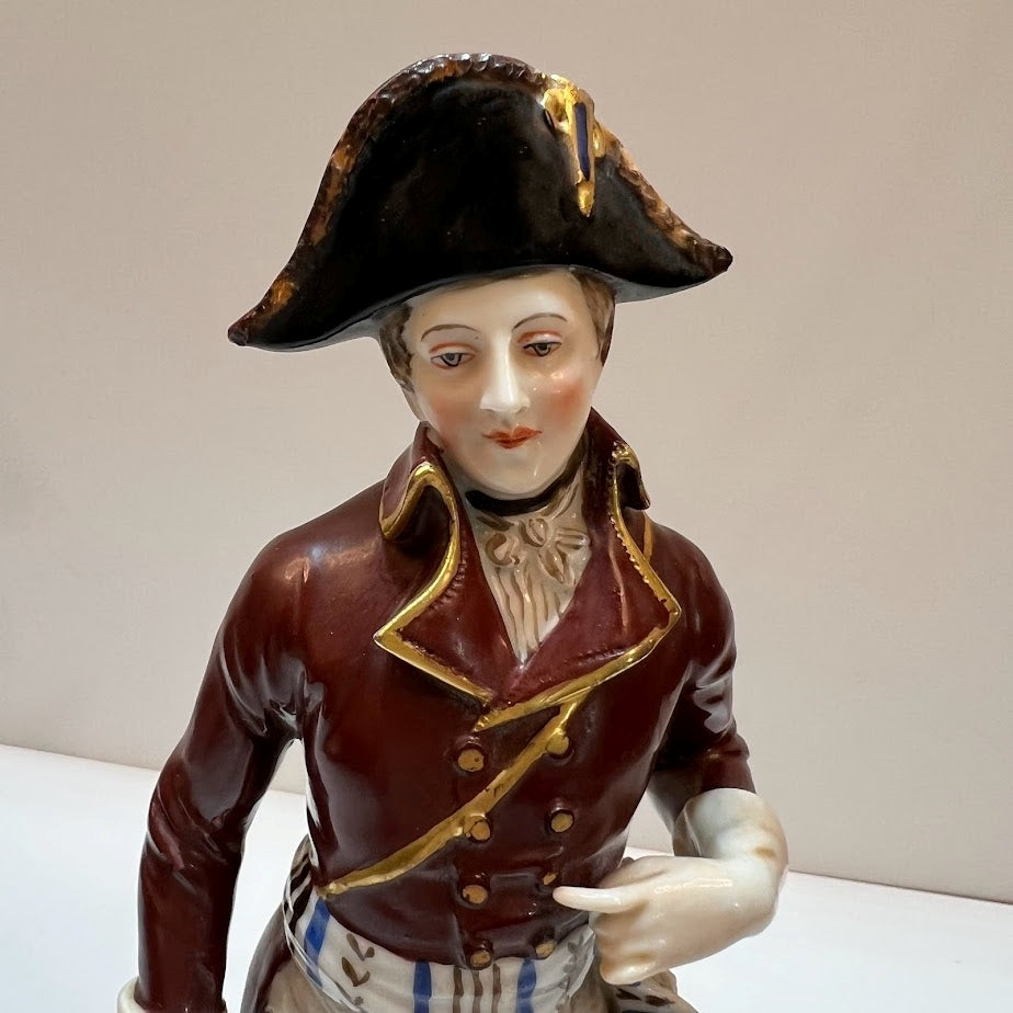 Antique Figurine FRENCH PORCELAIN NAPOLEON Gold Anchor Mark