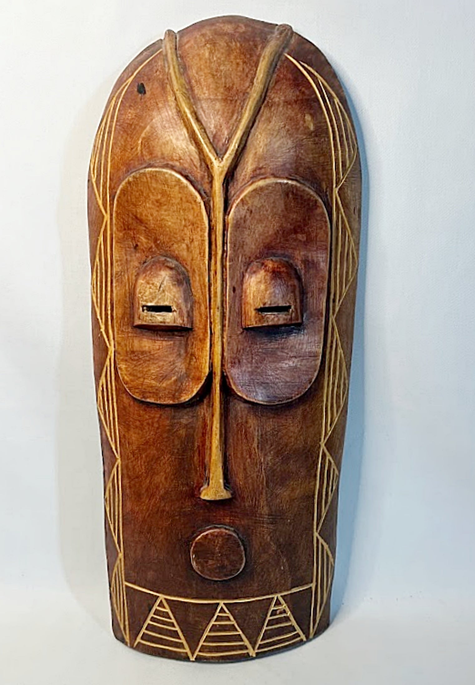 African Carved Wood Wall Mask
