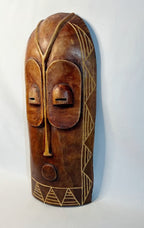 African Carved Wood Wall Mask