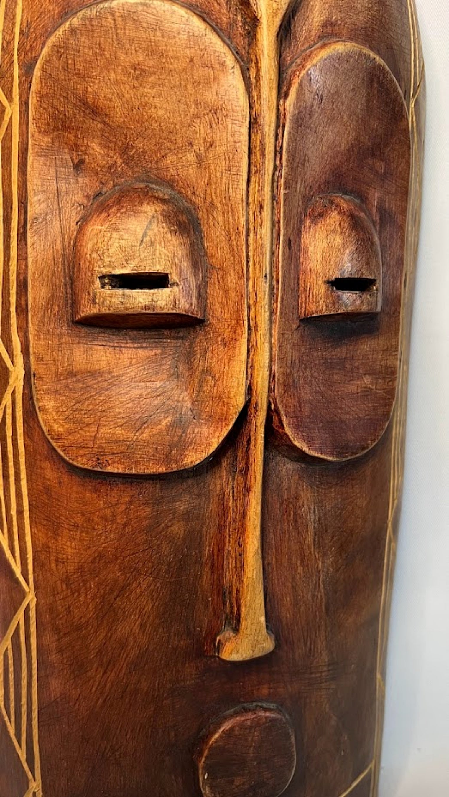 African Carved Wood Wall Mask