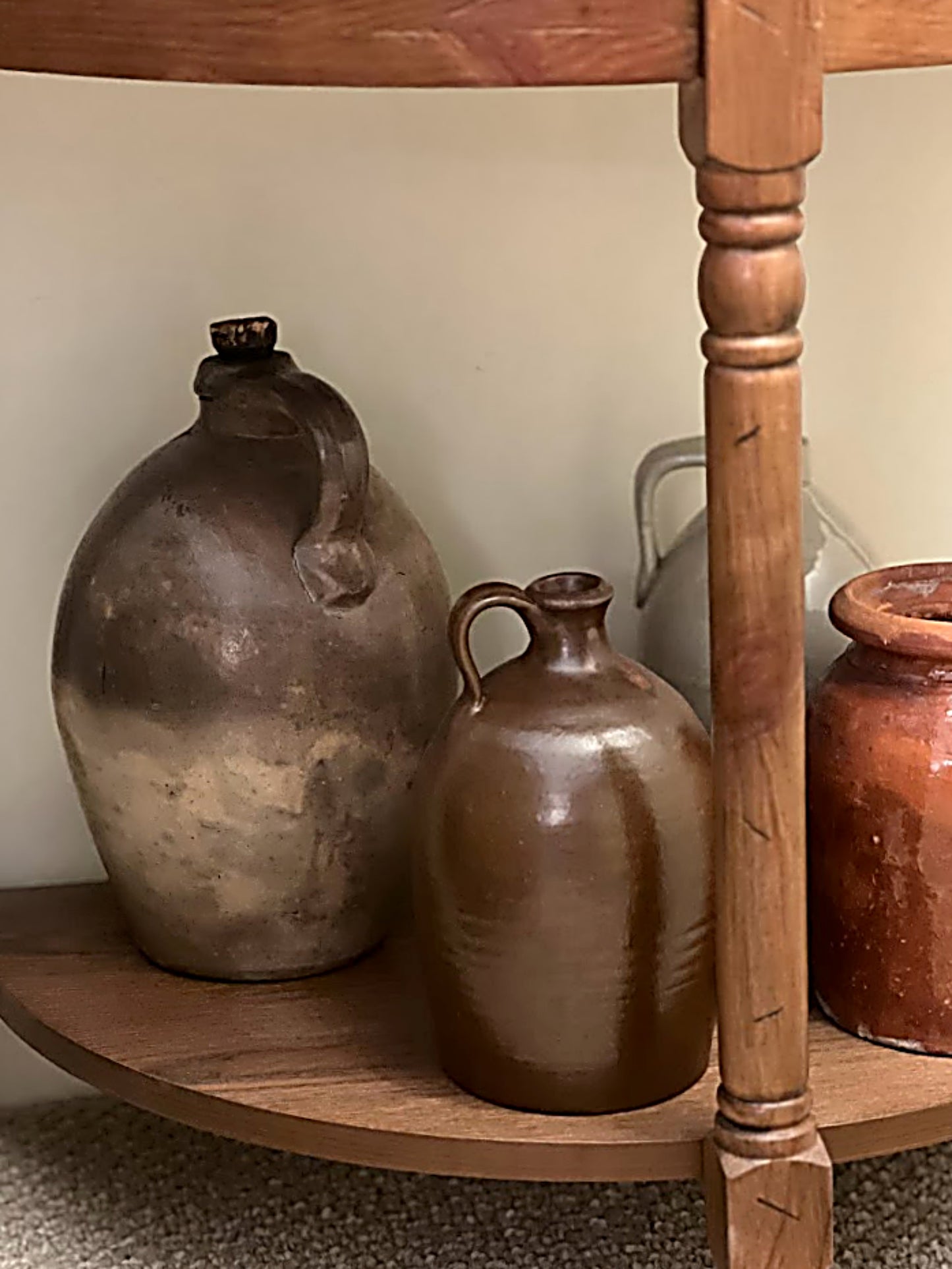 Antique OVOID STONEWARE JUG Salt Glaze Circa 1830