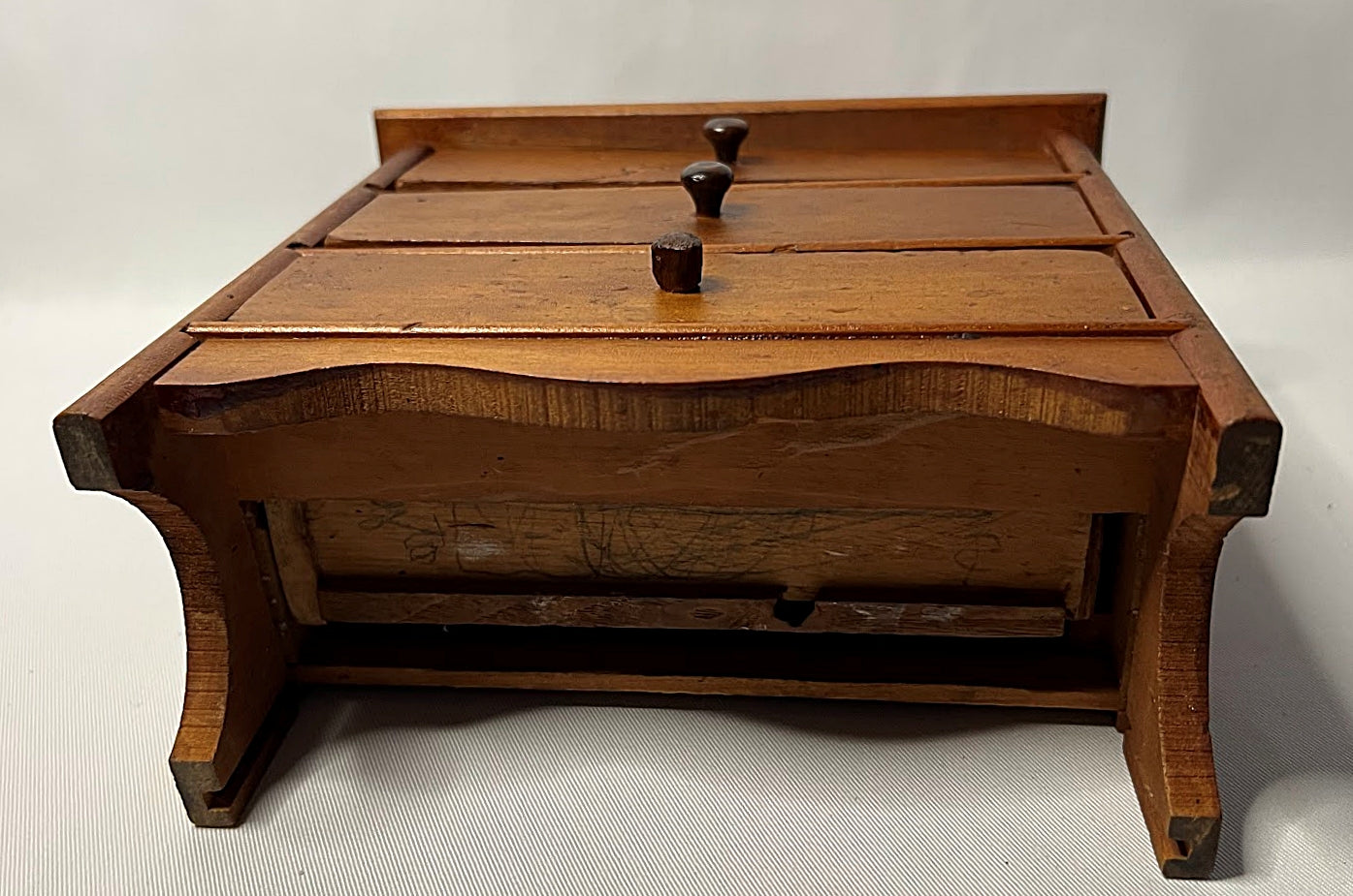 Antique Doll Chest of Drawers 11 Inches Tall Solid Wood with Mirror Handmade Wisconsin